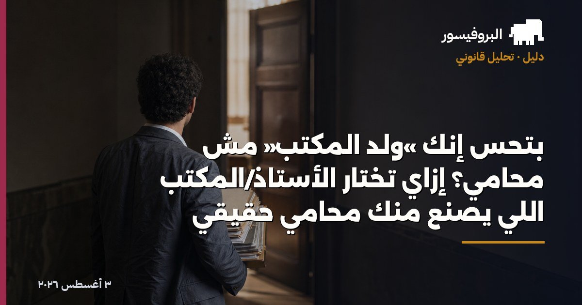 بتحسّ إنك «ولد المكتب» مش محامي؟ إزاي تختار الأستاذ/المكتب اللي يصنع منك محامي حقيقي