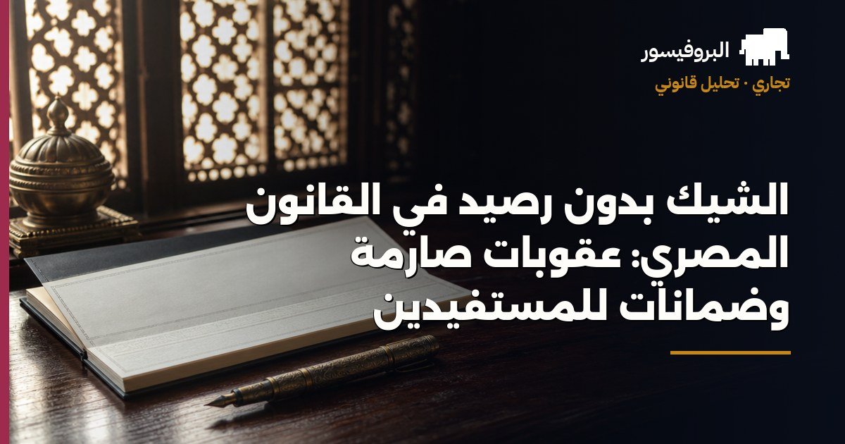 الشيك بدون رصيد في القانون المصري: عقوبات صارمة وضمانات للمستفيدين